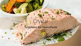  Presentation with salmon dish - Amazing slides having grilled salmon - french cuisine dish with tomato and salmon backdrop and a coral colored foreground