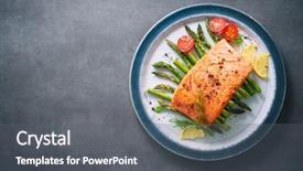  Presentation with maths green - Amazing PPT layouts having grilled salmon garnished with green backdrop and a gray colored foreground