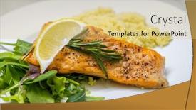  Presentation with couscous - Presentation theme featuring grilled-salmon-served-with-couscous background and a yellow colored foreground