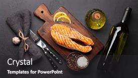  Presentation with salmon grilled fish salmon grilled - Theme featuring grilled-salmon-steak-and-white background and a dark gray colored foreground