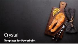  Presentation with salmon grilled fish salmon grilled - PPT layouts featuring grilled-salmon-steak-fish-steak background and a wine colored foreground