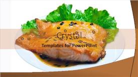  Presentation with passion fruit - Beautiful presentation featuring grilled-salmon-with-salad backdrop and a gold colored foreground