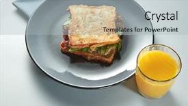  Presentation with orange juice - Slides enhanced with grilled sandwich and orange background and a light gray colored foreground