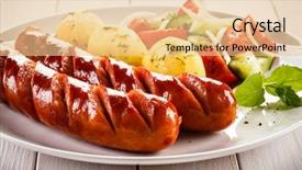  Presentation with grilled - Cool new slides with grilled sausages and vegetables backdrop and a lemonade colored foreground