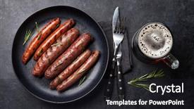  Presentation with alcohol - Cool new presentation theme with grilled sausages with rosemary herbs backdrop and a dark gray colored foreground