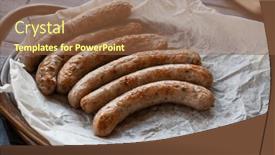  Presentation with rest - PPT theme consisting of grilled-sausages-with-sauce background and a tawny brown colored foreground