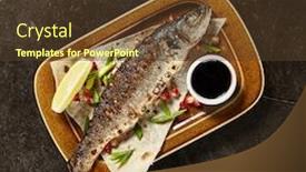  Presentation with food fish - Cool new PPT theme with grilled-seabass-with-narsharab-sauce backdrop and a tawny brown colored foreground