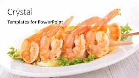  Presentation with shrimp - Amazing PPT layouts having grilled shrimp backdrop and a white colored foreground