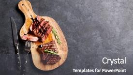  Presentation with grilled - Amazing presentation theme having grilled sliced beef steak backdrop and a gray colored foreground
