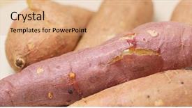  Presentation with sweet potato - Beautiful slide deck featuring grilled sliders - baked sweet potato backdrop and a  colored foreground