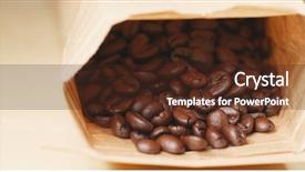  Presentation with red coffee bean - Audience pleasing PPT layouts consisting of grilled sliders - coffee bean inside bag backdrop and a  colored foreground