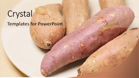  Presentation with sweet potato - Presentation theme enhanced with grilled sliders - cooked sweet potato background and a lemonade colored foreground