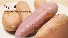  Presentation with sweet potato - PPT layouts having grilled sliders - cooked sweet potato background and a  colored foreground