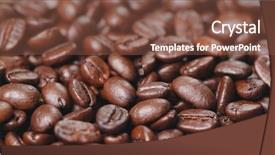  Presentation with red coffee bean - Theme enhanced with grilled sliders - pile of coffee bean background and a  colored foreground