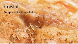  Presentation with chicken little chicks - Slide set consisting of grilled sliders - roasted chicken breast background and a  colored foreground