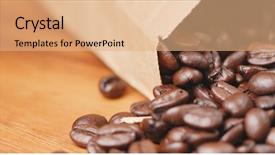  Presentation with red coffee bean - Colorful slide deck enhanced with grilled sliders - roasted coffee bean in paper backdrop and a coral colored foreground