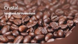  Presentation with coffee - Slide deck featuring grilled sliders - roasted coffee bean background and a  colored foreground