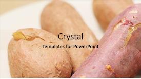  Presentation with sweet potato - PPT theme featuring grilled sliders - roasted sweet potato background and a  colored foreground