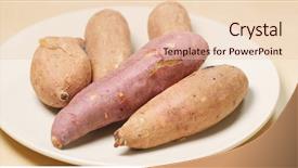  Presentation with sweet potato - Cool new slide set with grilled sliders - sweet potato on plate backdrop and a  colored foreground