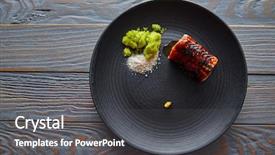  Presentation with apple flower - Cool new slides with grilled smoked eel with green backdrop and a dark gray colored foreground