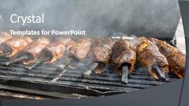  Presentation with thai food - Cool new presentation theme with grilled snakehead fish thai style backdrop and a gray colored foreground