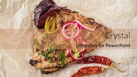  Presentation with parchment - Presentation theme enhanced with grilled-steak-on-the-parchment background and a coral colored foreground