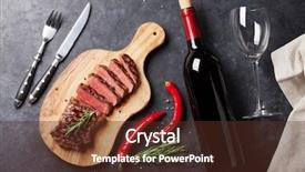  Presentation with food red - Cool new presentation theme with grilled striploin sliced steak backdrop and a tawny brown colored foreground