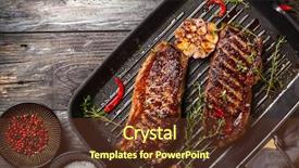  Presentation with herbs and spices - Presentation consisting of grilled striploin steak with spices background and a tawny brown colored foreground