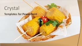  Presentation with sweet corn - Presentation theme consisting of grilled-sweet-corn background and a yellow colored foreground