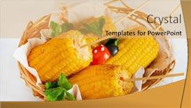  Presentation with sweet corn - Theme having grilled-sweet-corn background and a yellow colored foreground