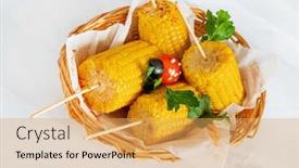  Presentation with sweet corn - Presentation theme enhanced with grilled-sweet-corn background and a yellow colored foreground