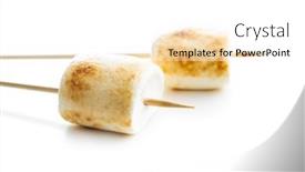  Presentation with grilled - Amazing theme having grilled-sweet-marshmallows-isolated backdrop and a white colored foreground