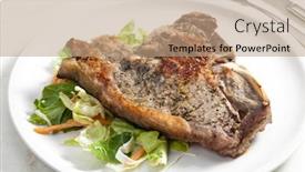  Presentation with bone - Amazing presentation theme having gastronomia t - grilled t-bone steak backdrop and a coral colored foreground