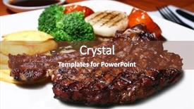  Presentation with bone - Cool new slide deck with grilled t-bone steak backdrop and a tawny brown colored foreground