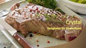  Presentation with bone - Slides featuring grilled t-bone with green background and a tawny brown colored foreground