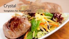  Presentation with grilled - Presentation theme consisting of grilled tack of lamb background and a  colored foreground