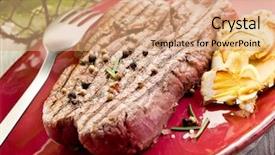  Presentation with tenderloin - Amazing theme having grilled tenderloin with slice ovum backdrop and a  colored foreground