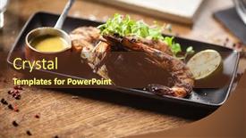  Presentation with chilli - PPT theme enhanced with grilled-tiger-prawns-with-chilli background and a tawny brown colored foreground