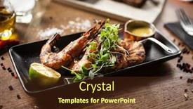  Presentation with chilli - PPT theme enhanced with grilled-tiger-prawns-with-chilli background and a tawny brown colored foreground