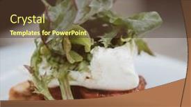  Presentation with mozzarella cheese - Colorful PPT theme enhanced with grilled tomato and fresh mozzarella cheese with green salad backdrop and a tawny brown colored foreground