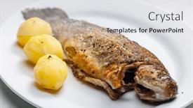  Presentation with trout - PPT layouts featuring grilled-trout-with-cooked-potatoes background and a white colored foreground