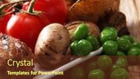  Presentation with grilled - Slides having grilled-vegetable-and-potatoes background and a tawny brown colored foreground