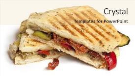  Presentation with grilled - Audience pleasing slide deck consisting of grilled vegetable focaccia or panini backdrop and a blonde colored foreground