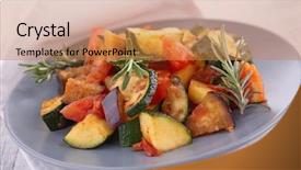 Presentation with ratatouille - Theme featuring grilled vegetable ratatouille background and a  colored foreground