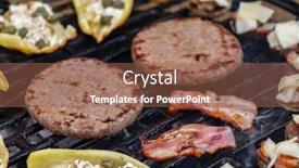  Presentation with burgers - Amazing presentation having grilled-vegetables-and-meat backdrop and a violet colored foreground