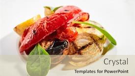  Presentation with baby food - Beautiful slides featuring grilled-vegetables-close-up-baked backdrop and a soft green colored foreground