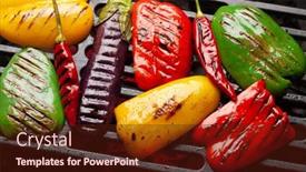  Presentation with coal - Cool new theme with grilled-vegetables-cooking-on-coal backdrop and a tawny brown colored foreground