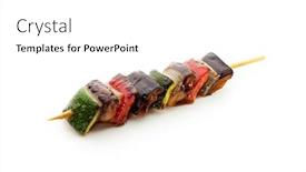  Presentation with grilled - Presentation design consisting of grilled vegetables isolated over white background and a white colored foreground