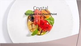  Presentation with baby food - Slide deck enhanced with grilled-vegetables-top-view-baked background and a sky blue colored foreground