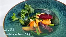  Presentation with herbs - Slide set consisting of grilled-vegetables-with-fresh-herbs background and a  colored foreground